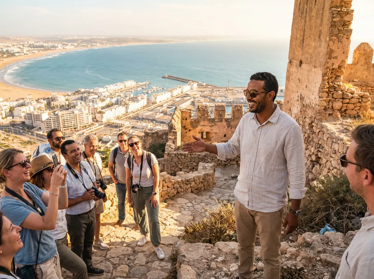 Panoramic Agadir city view during guided city tour